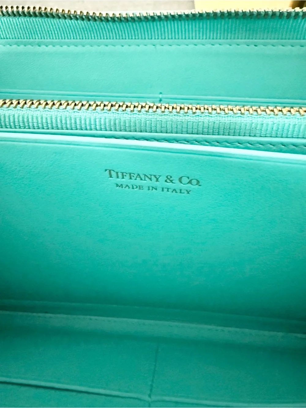Tiffany & Co. Tiffany Blue Leather Zip Wallet Wristlet